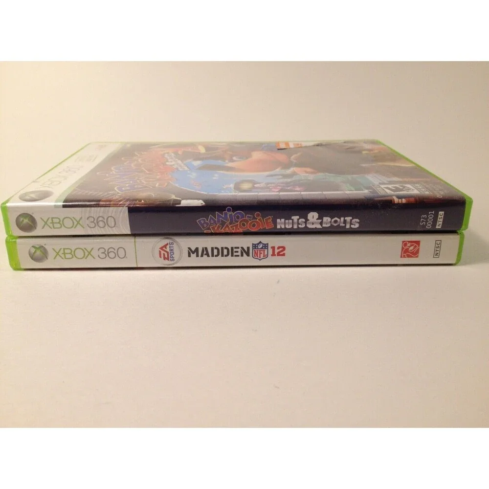 (2) Xbox 360 Banjo-Kazooie Nuts & Bolts Madden 12 NFL Video Game Both w/Case